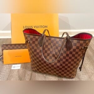 🌹LOUIS VUITTON NEVERFULL DAMIER EBENE MM CHERRY🌹